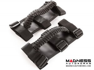 Jeep Gladiator Para cord Grab Handles - Black on Black - Pair
